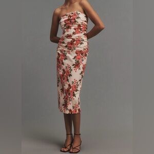 The Soleil Slim Strapless Ruched Dress Size XXS Petite